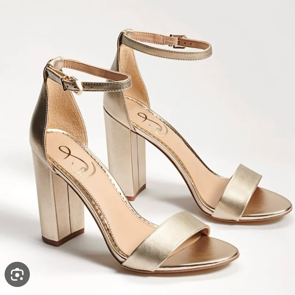Sam Edelman Yaro Block Heel Light Gold Size 7.5